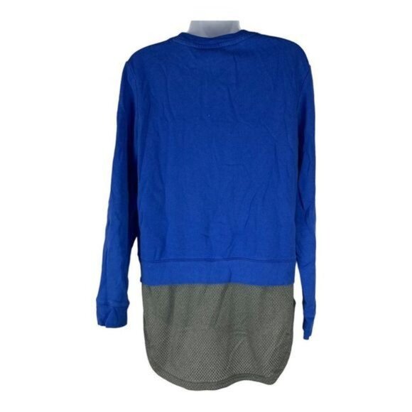 Adidas Womens Blue Long Sleeve Mesh Layered Pullover Top Size Small - Picture 7 of 7